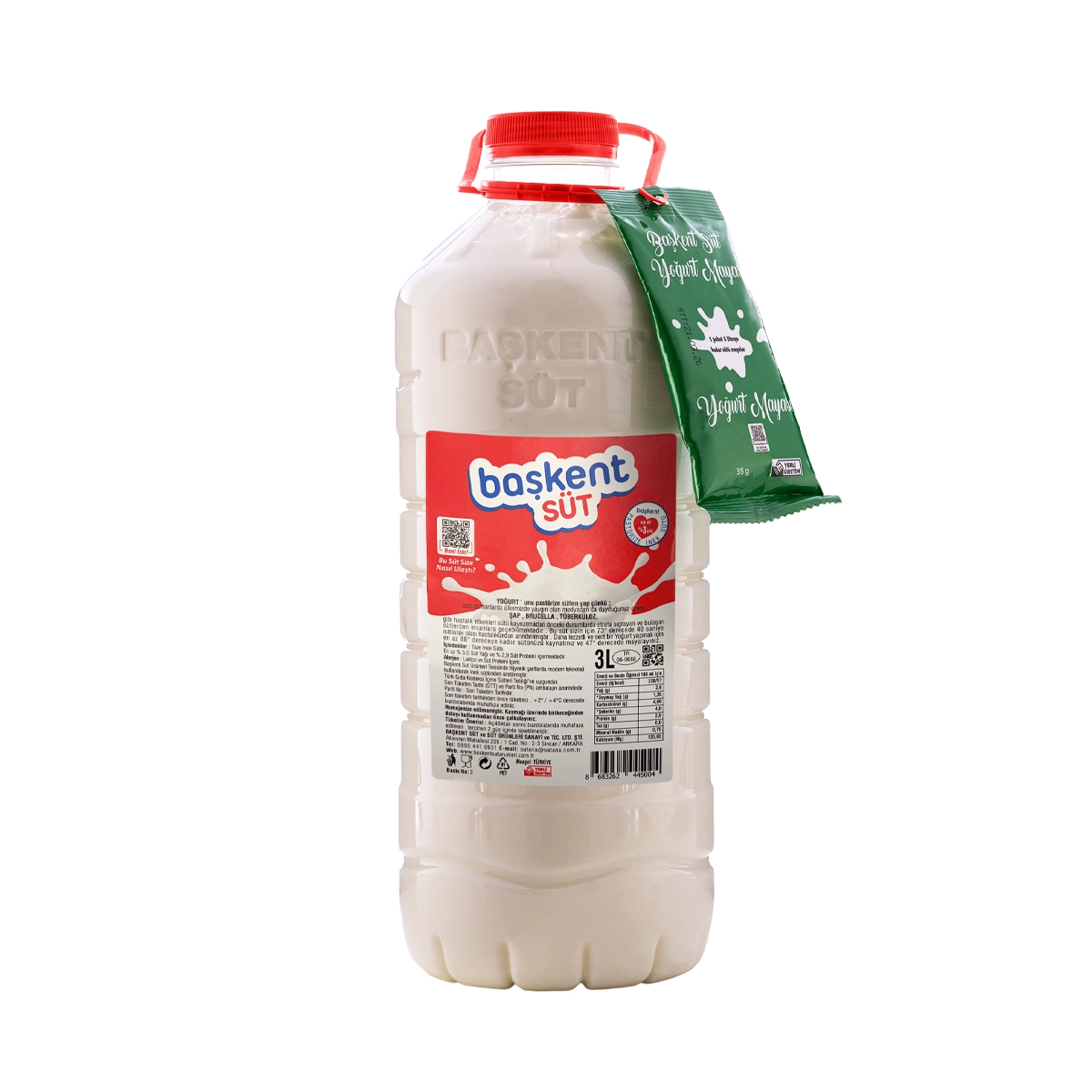 BAŞKENT PASTÖRİZE İNEK SÜTÜ 3 LT.