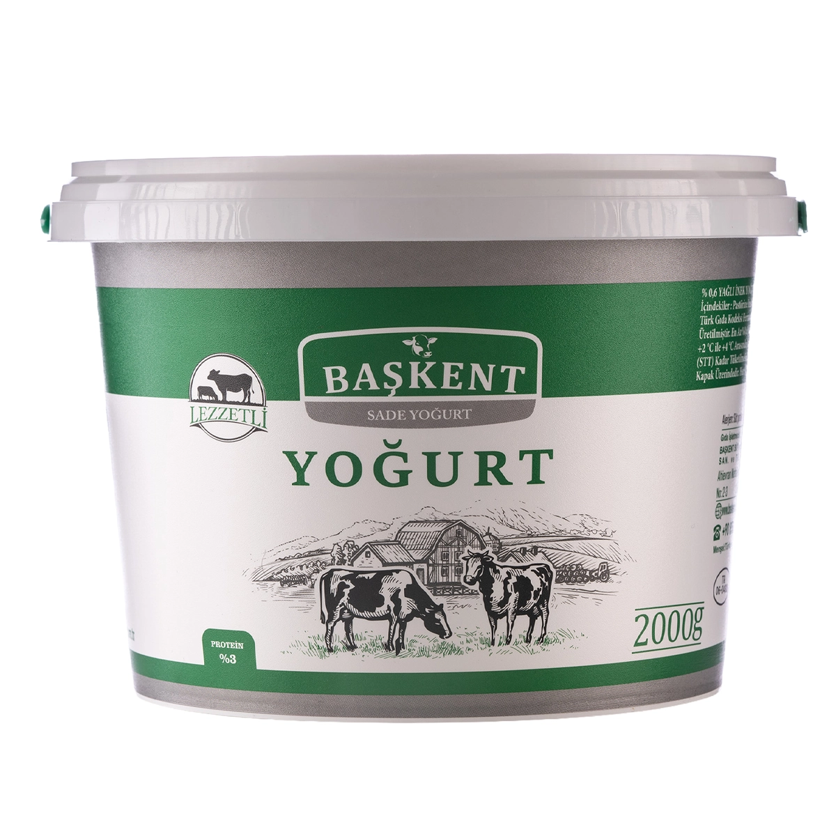 BAŞKENT AZ YAĞLI SADE YOĞURT 2 KG