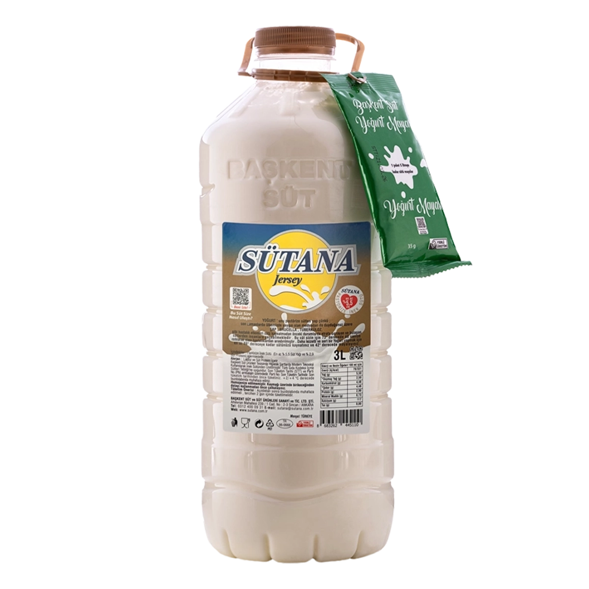 SÜTANA JERSEY PASTÖRİZE İNEK SÜTÜ 3 LT.