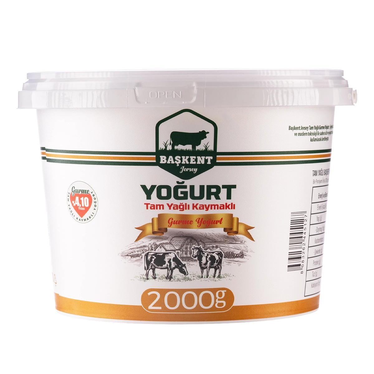 BAŞKENT JERSEY TAM YAĞLI KAYMAKLI YOĞURT 2KG